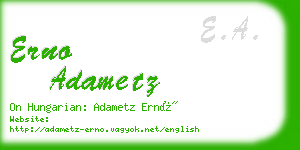 erno adametz business card